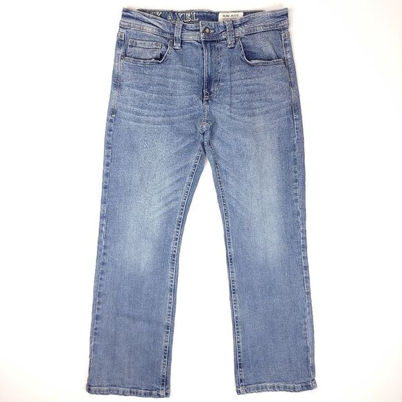 TK Axel Other - TK Axel Slim Boot Jeans Mens 32x29 Light Blue Denim Stretch Embroidered 10" Rise